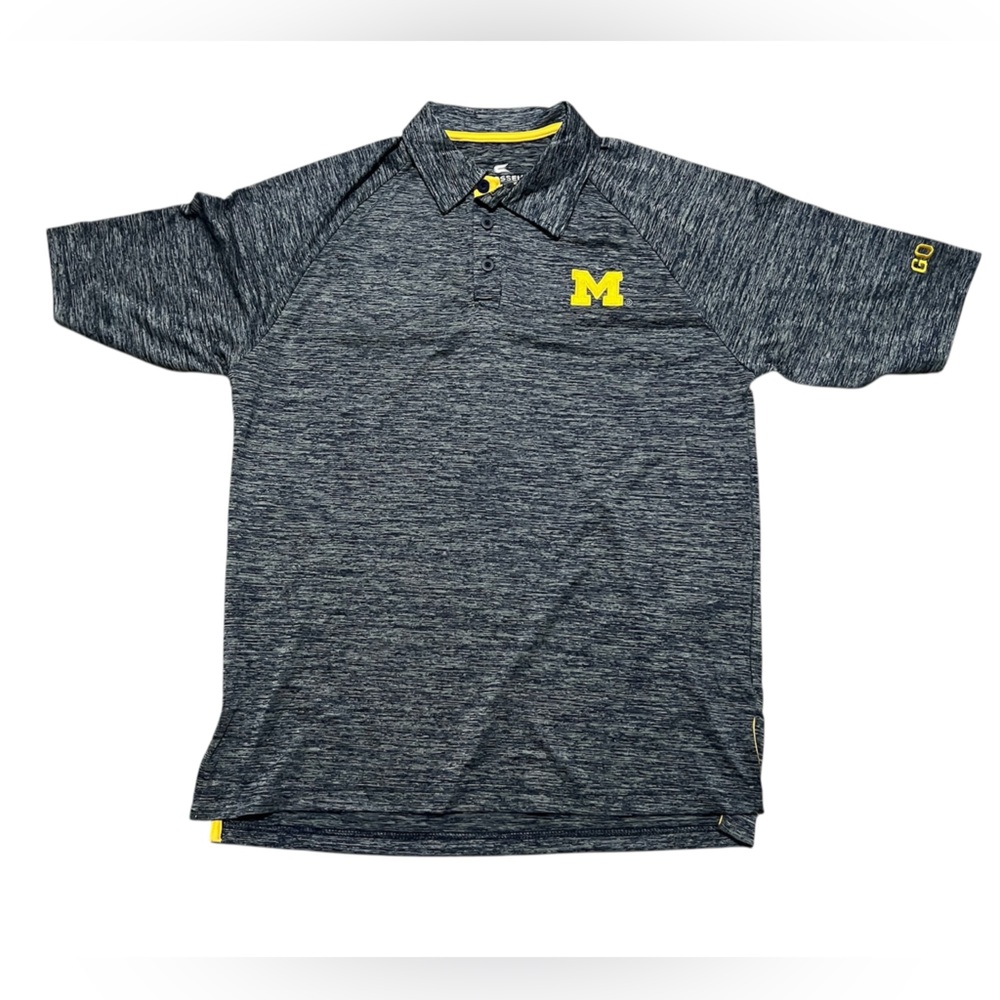 Colosseum Michigan‎ Wolverines men’s Polo Shirt Logo navy Yellow Small college